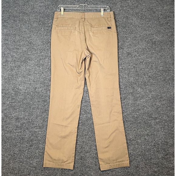Volcom Pants Mens 30 Beige Chinos Straight Leg Flat Front Casual - Picture 7 of 10